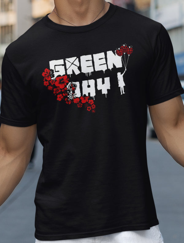 New Green Day Roses Vintage T-Shirt