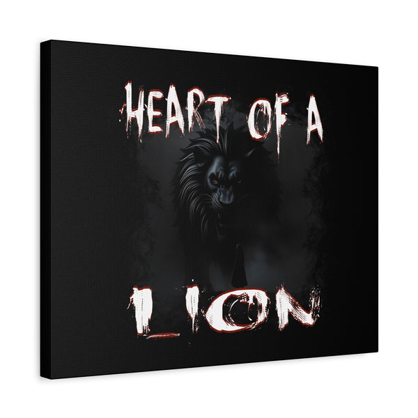 Heart of a Lion Stretched Matte Canvas Wall Art