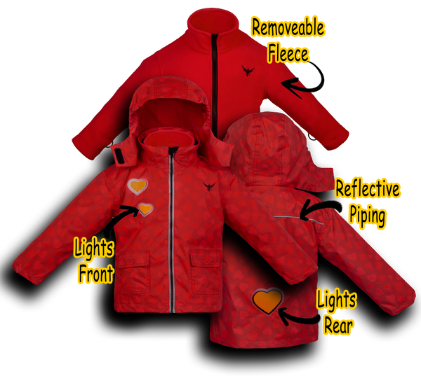 LumiCoat™ en forme de cœur rouge